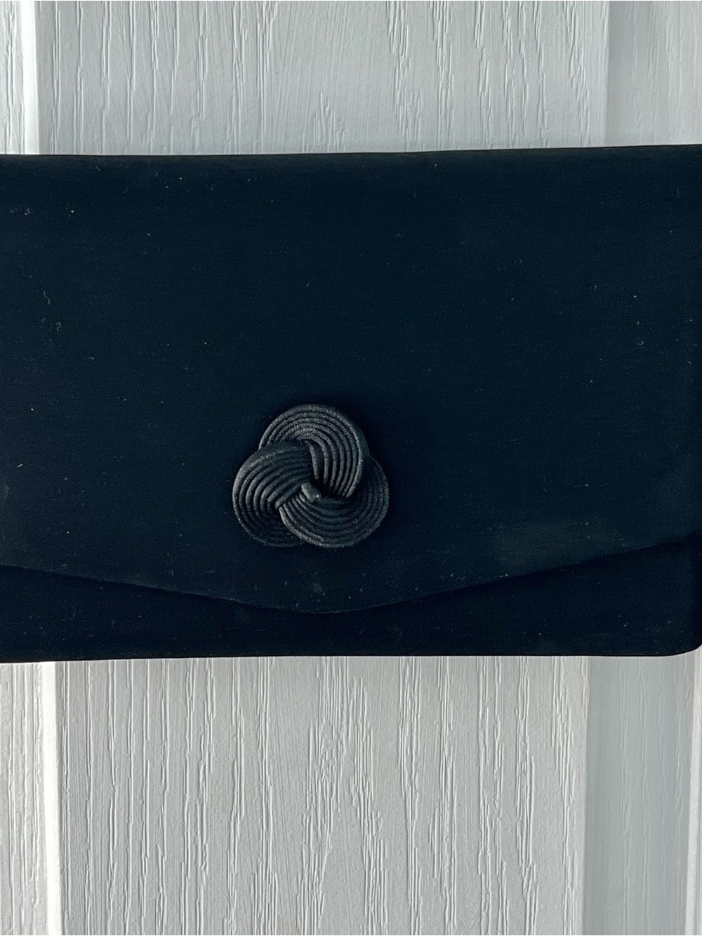 Carolyne Barton Night Evening Purse Black Satin With Knot WPL 11403